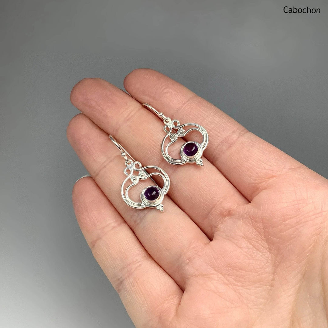 Amethyst Dangle Earrings-Rocks and Gems Canada