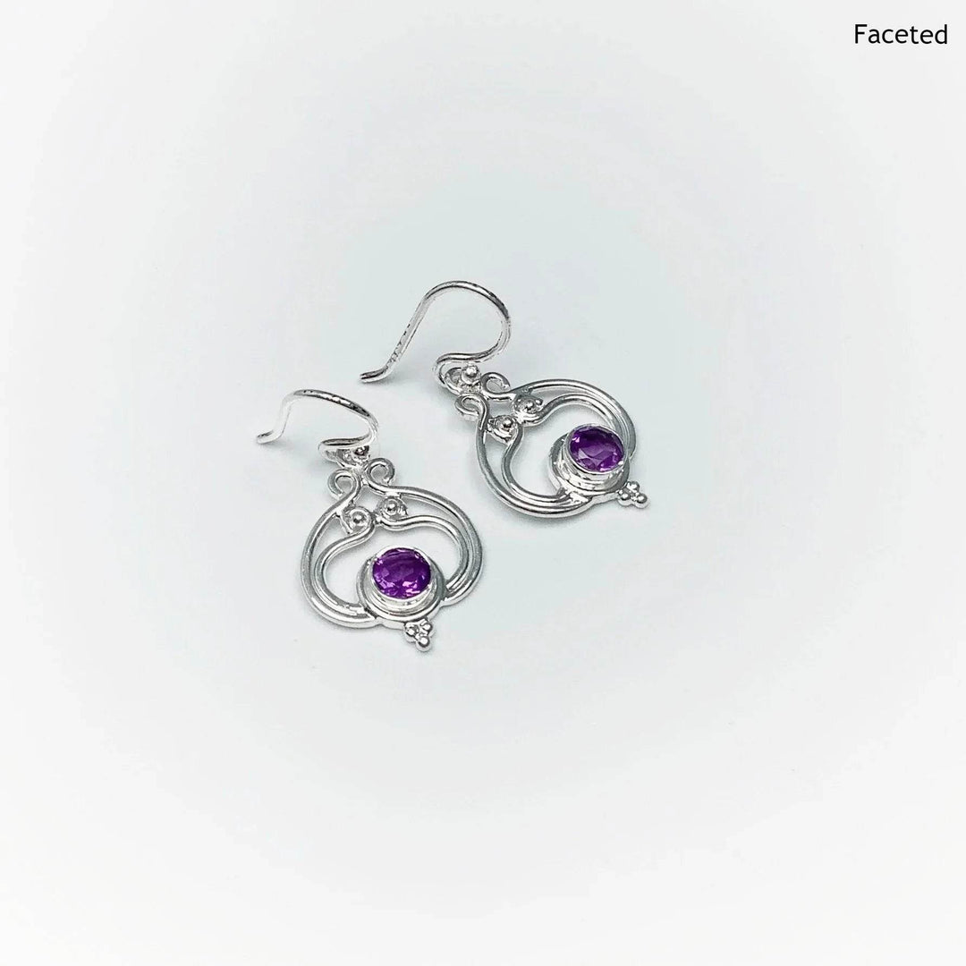 Amethyst Dangle Earrings-Rocks and Gems Canada