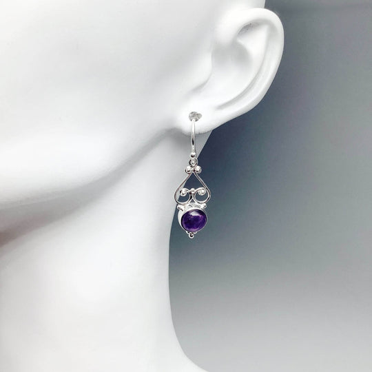Amethyst Dangle Earrings-Rocks and Gems Canada