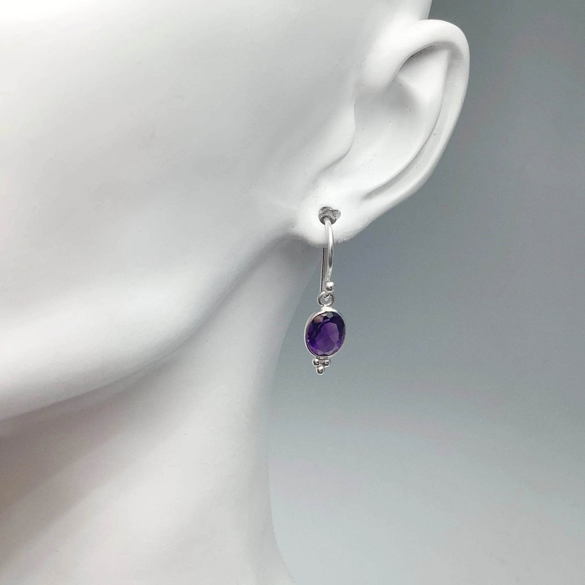 Amethyst Dangle Earrings-Rocks and Gems Canada