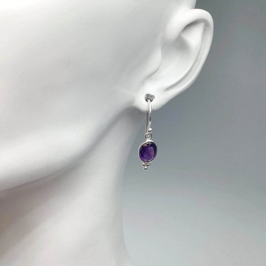 Amethyst Dangle Earrings-Rocks and Gems Canada