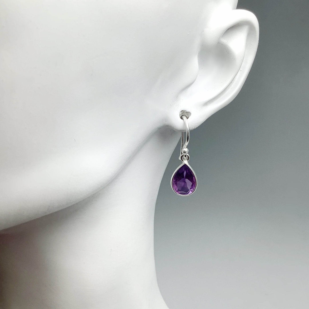 Amethyst Dangle Earrings-Rocks and Gems Canada