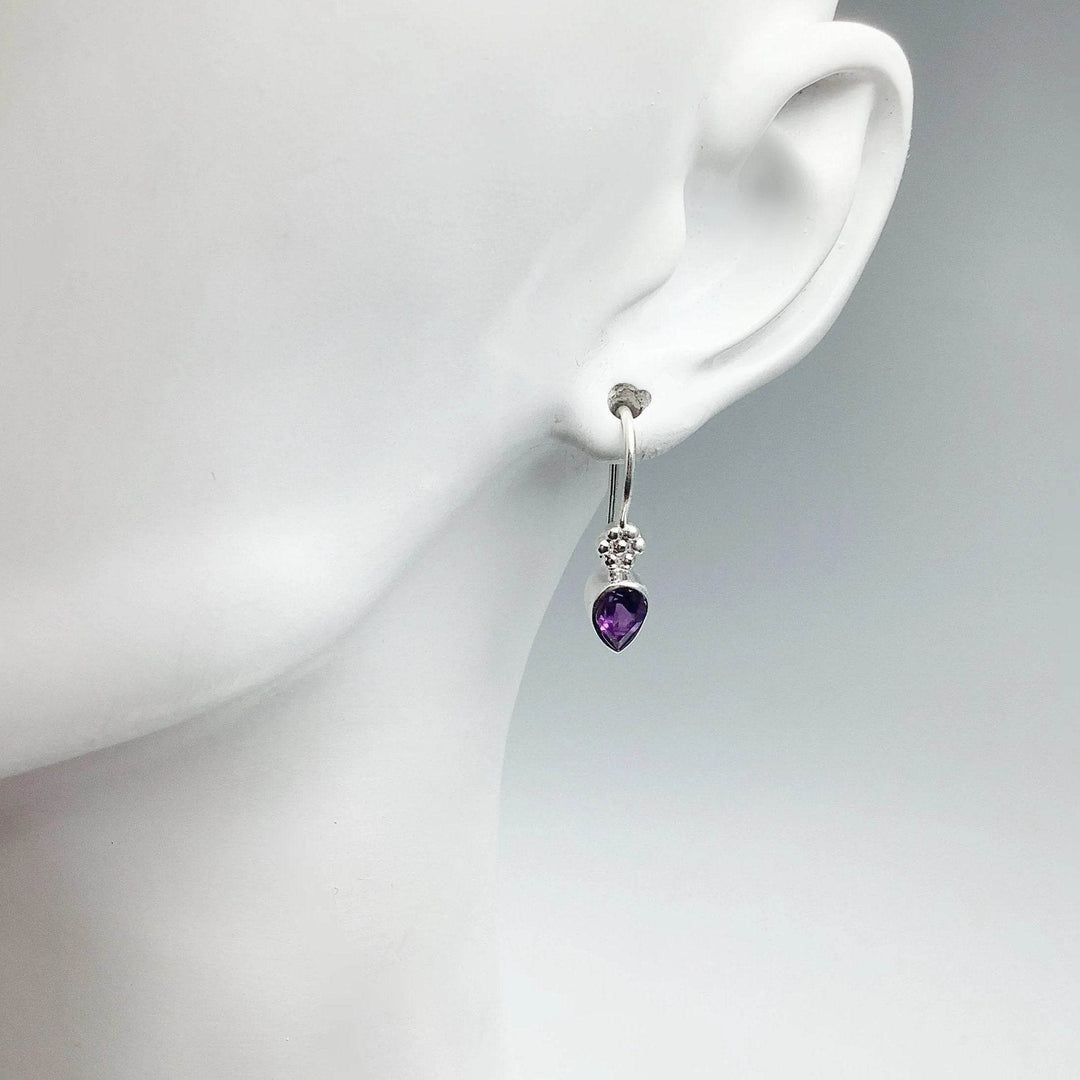 Amethyst Dangle Earrings-Rocks and Gems Canada