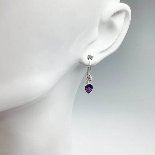 Amethyst Dangle Earrings-Rocks and Gems Canada