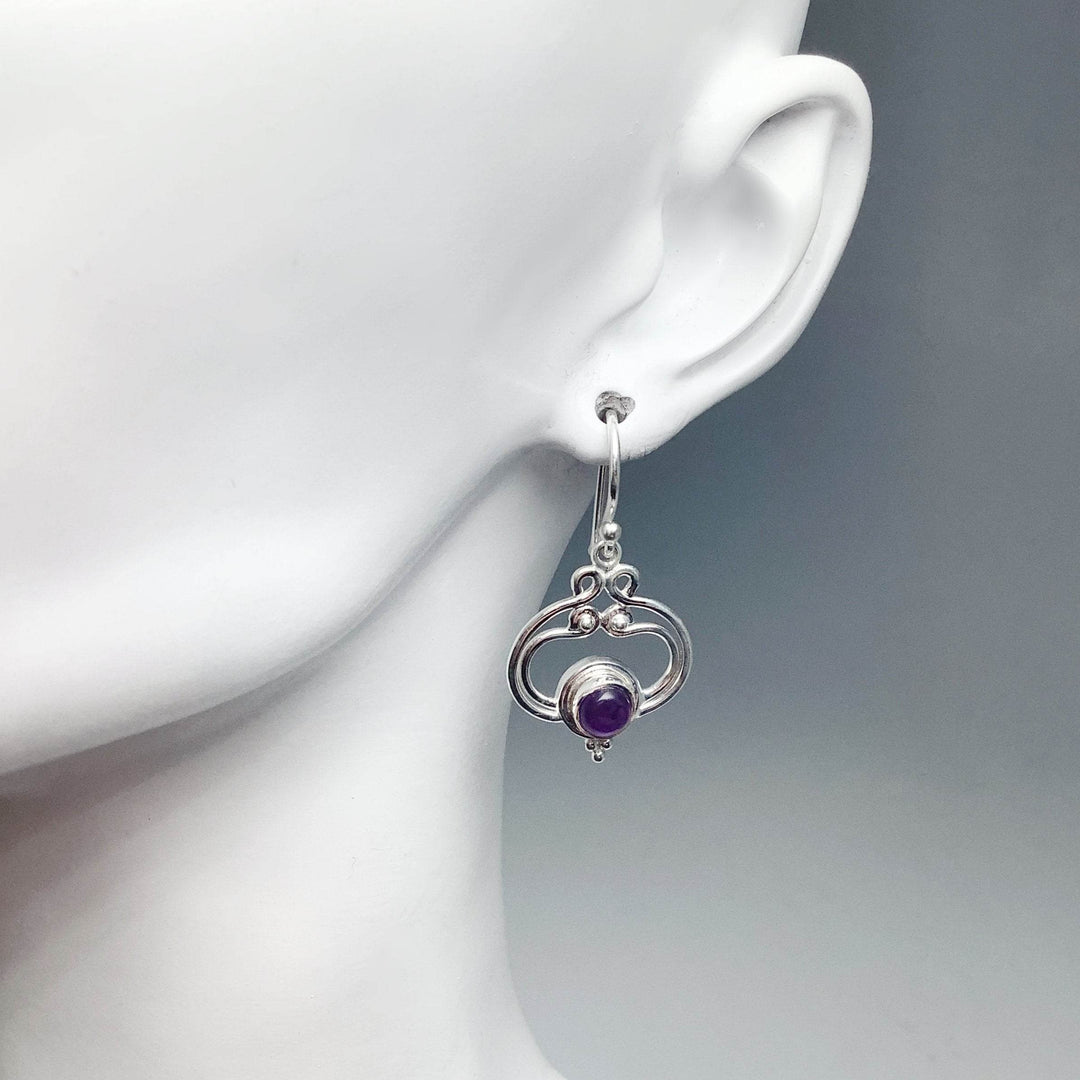Amethyst Dangle Earrings-Rocks and Gems Canada