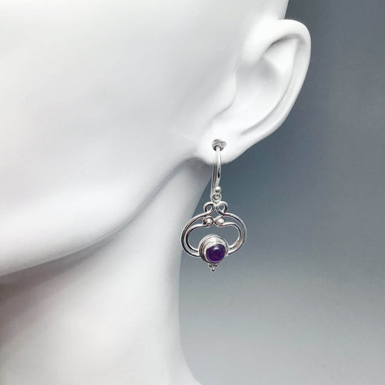 Amethyst Dangle Earrings-Rocks and Gems Canada