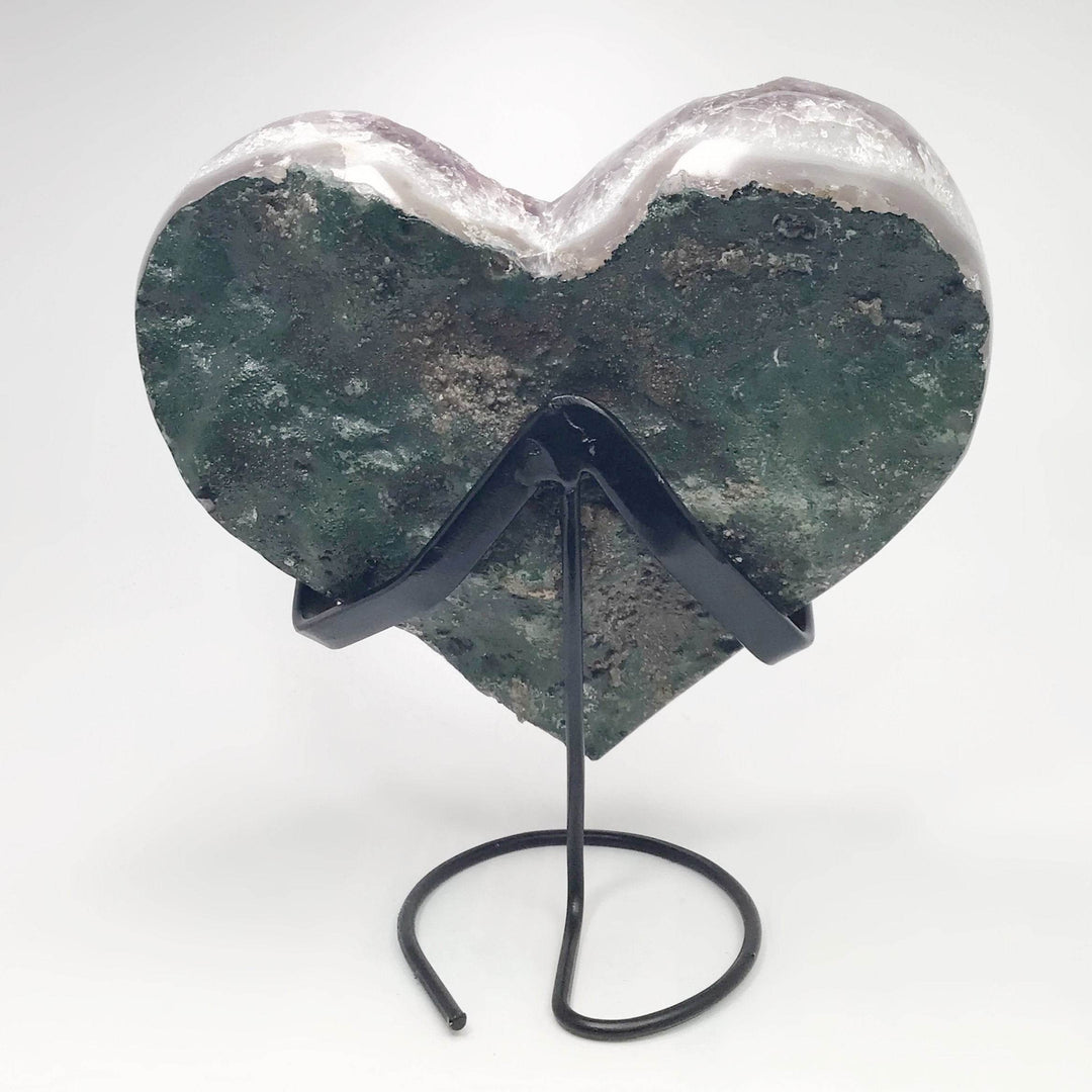 Amethyst Druze Cluster Heart On Stand-Rocks and Gems Canada