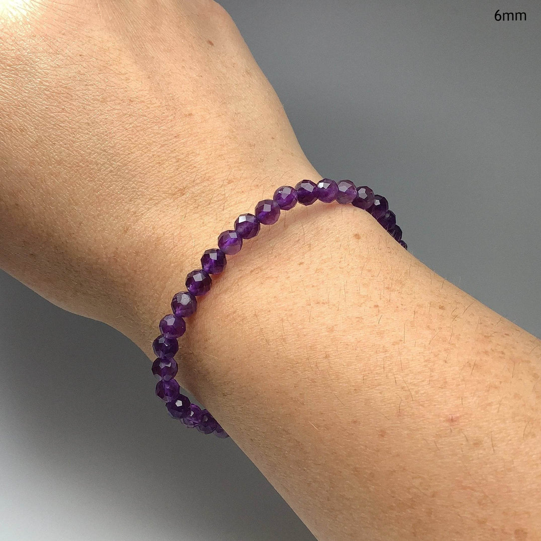 Amethyst Faceted Beaded Bracelet-Rocks and Gems Canada