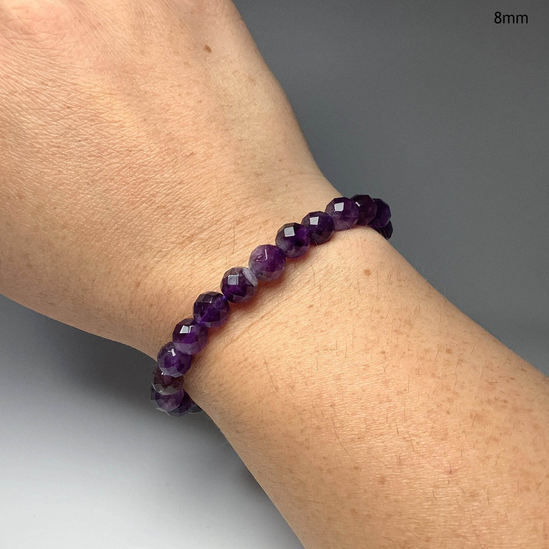 Amethyst Faceted Beaded Bracelet-Rocks and Gems Canada