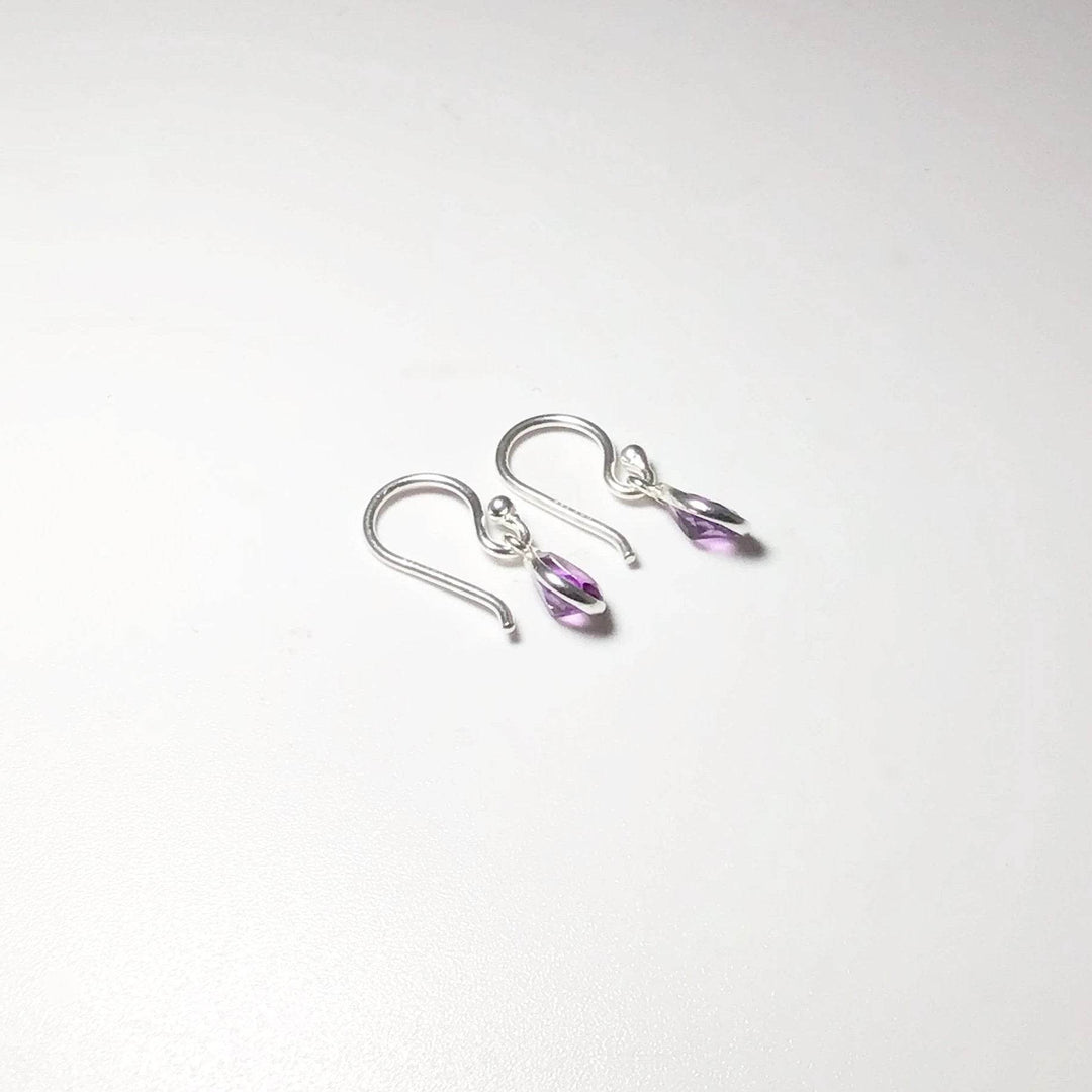 Amethyst Faceted Dangle Earrings-Rocks and Gems Canada
