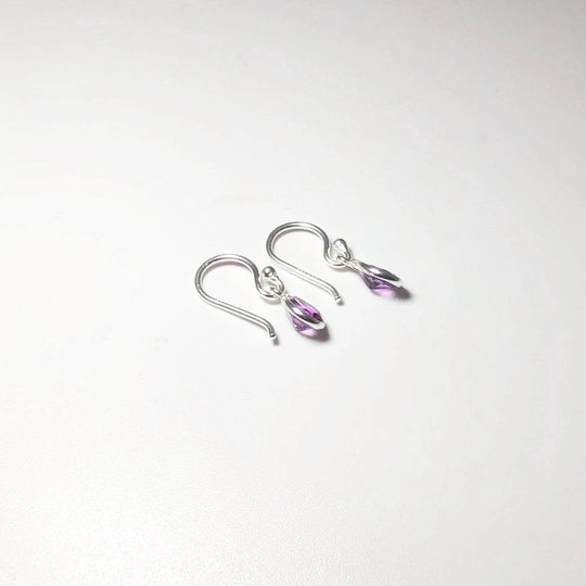 Amethyst Faceted Dangle Earrings-Rocks and Gems Canada