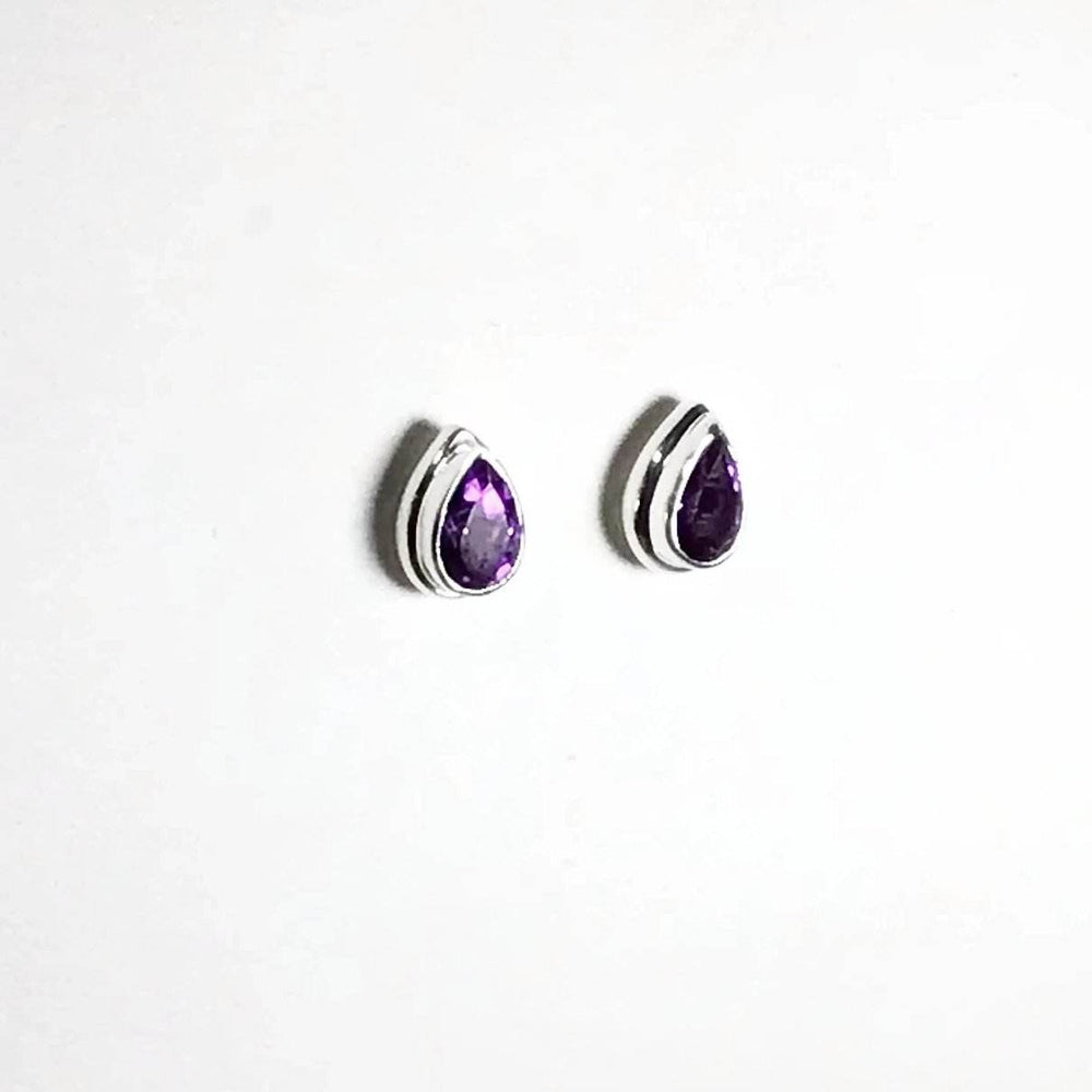 Amethyst Stud Earrings-Rocks and Gems Canada