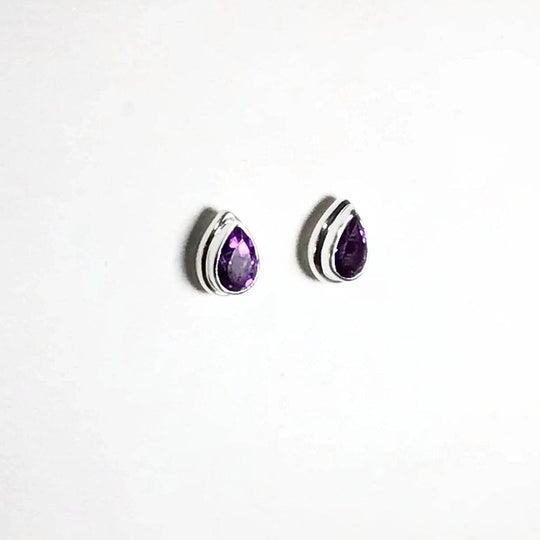 Amethyst Stud Earrings-Rocks and Gems Canada