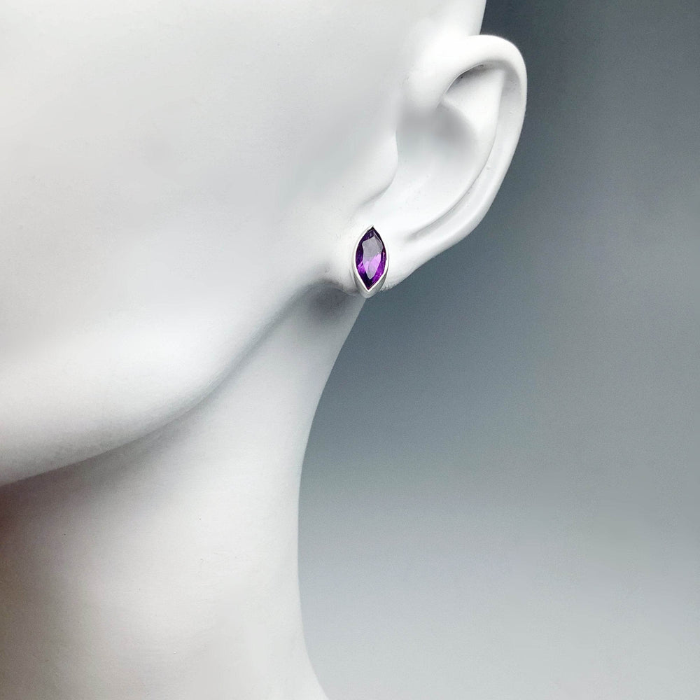 Amethyst Stud Earrings-Rocks and Gems Canada