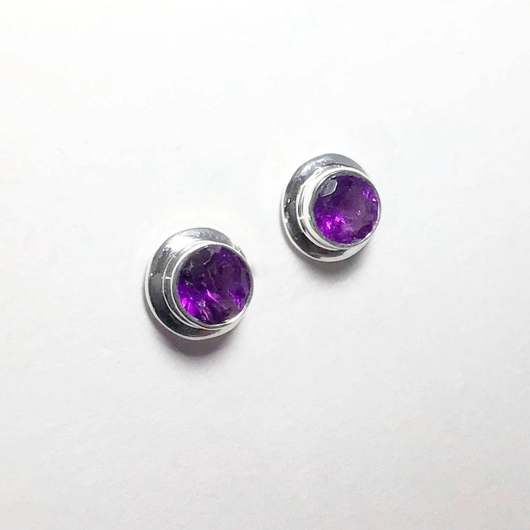 Amethyst Stud Earrings-Rocks and Gems Canada