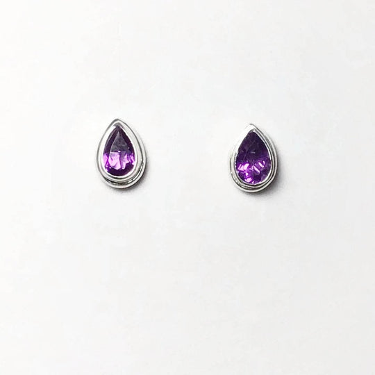 Amethyst Stud Earrings-Rocks and Gems Canada