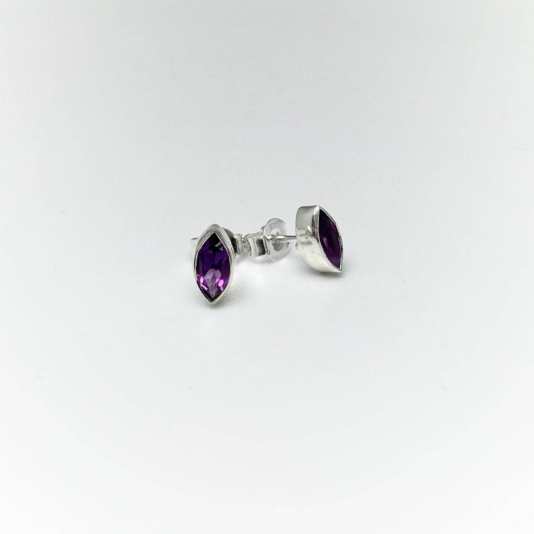 Amethyst Stud Earrings-Rocks and Gems Canada