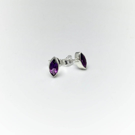 Amethyst Stud Earrings-Rocks and Gems Canada