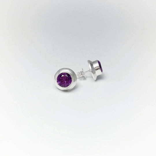 Amethyst Stud Earrings-Rocks and Gems Canada