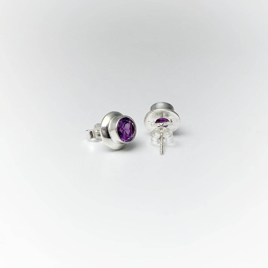 Amethyst Stud Earrings-Rocks and Gems Canada