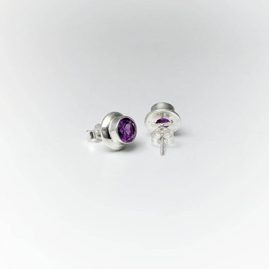Amethyst Stud Earrings-Rocks and Gems Canada