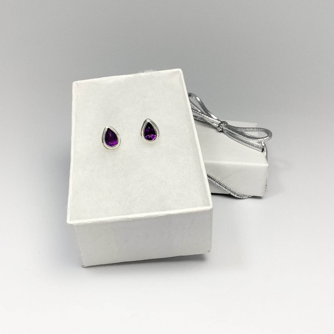Amethyst Stud Earrings-Rocks and Gems Canada