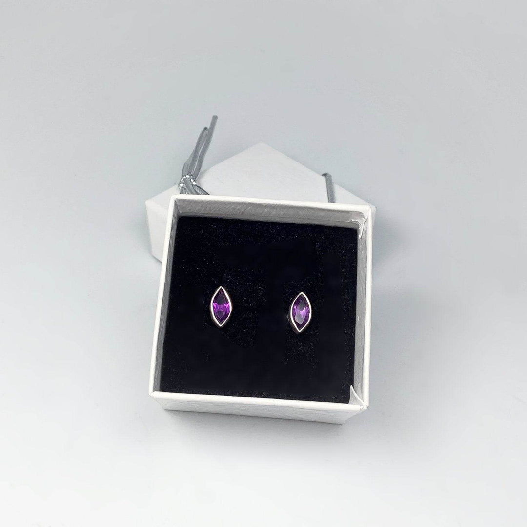 Amethyst Stud Earrings-Rocks and Gems Canada