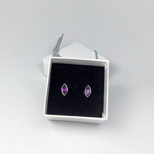 Amethyst Stud Earrings-Rocks and Gems Canada