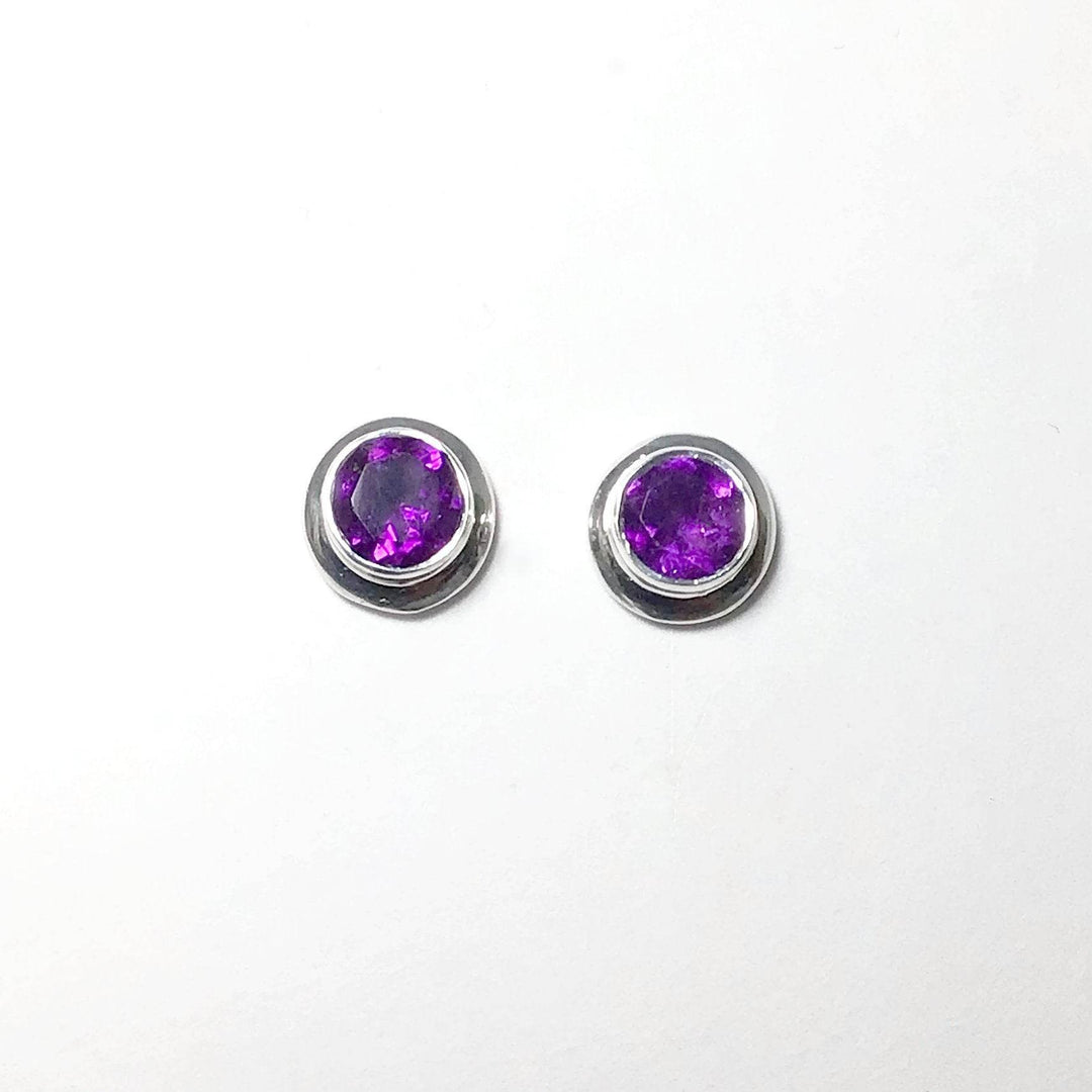 Amethyst Stud Earrings-Rocks and Gems Canada