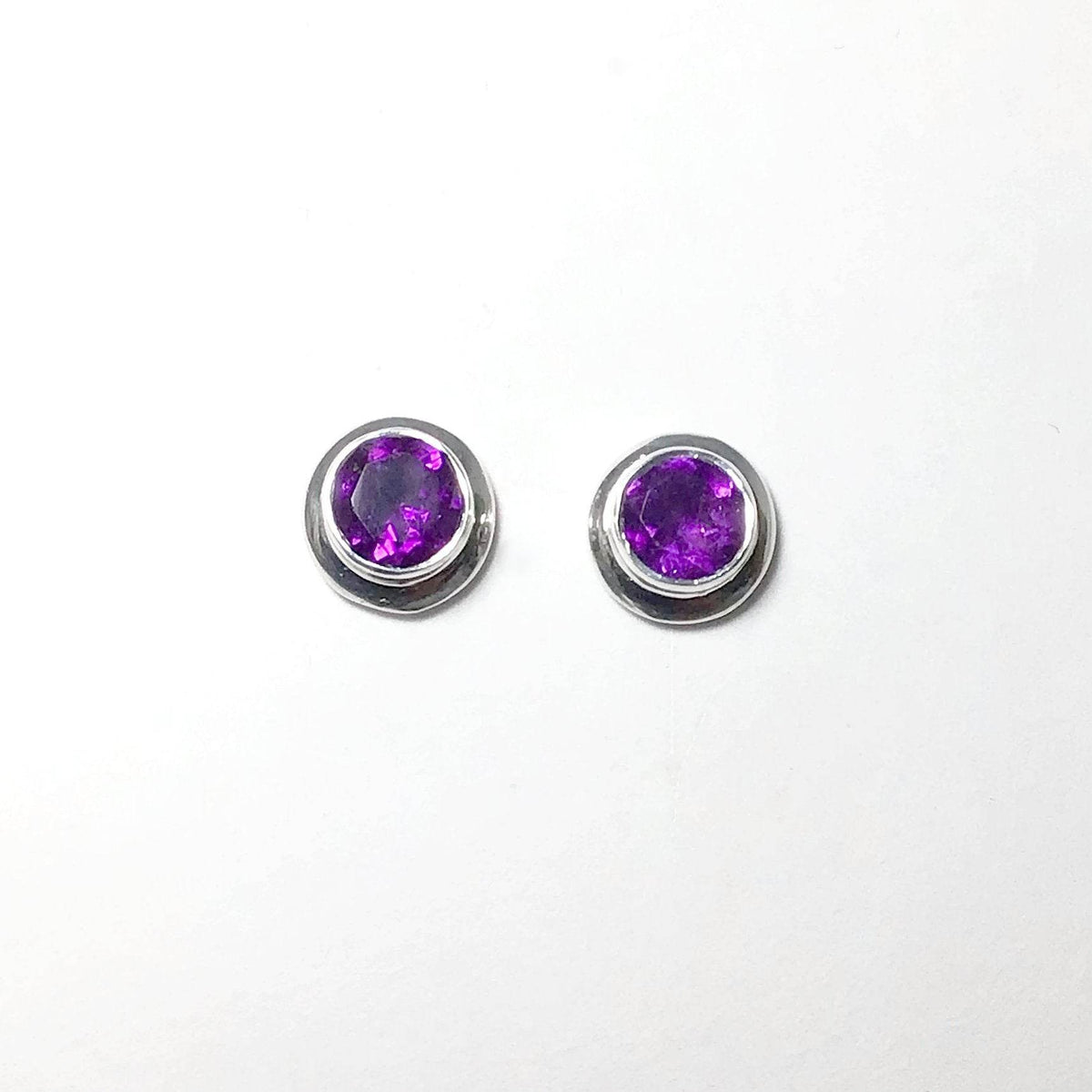 Amethyst Stud Earrings-Rocks and Gems Canada