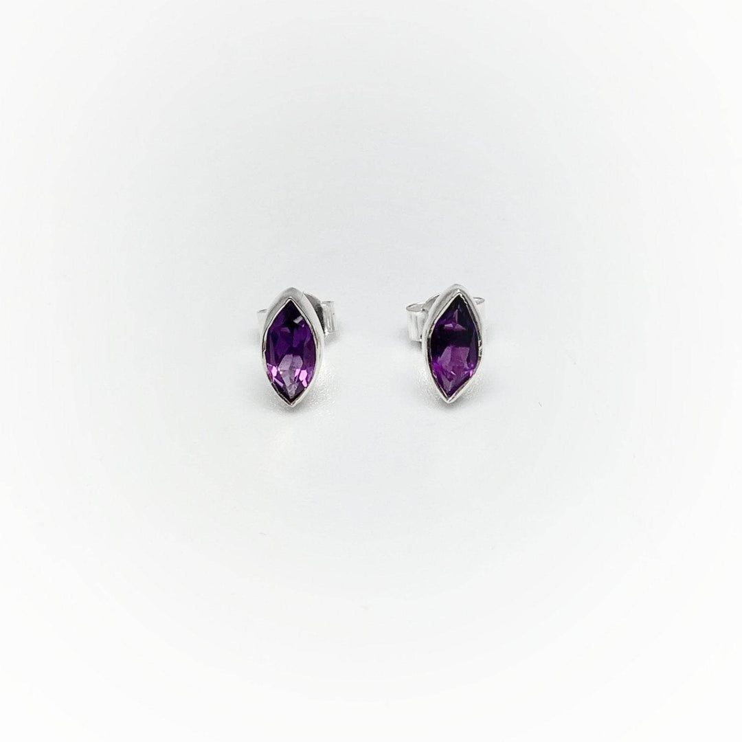 Amethyst Stud Earrings-Rocks and Gems Canada