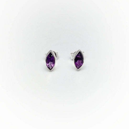 Amethyst Stud Earrings-Rocks and Gems Canada