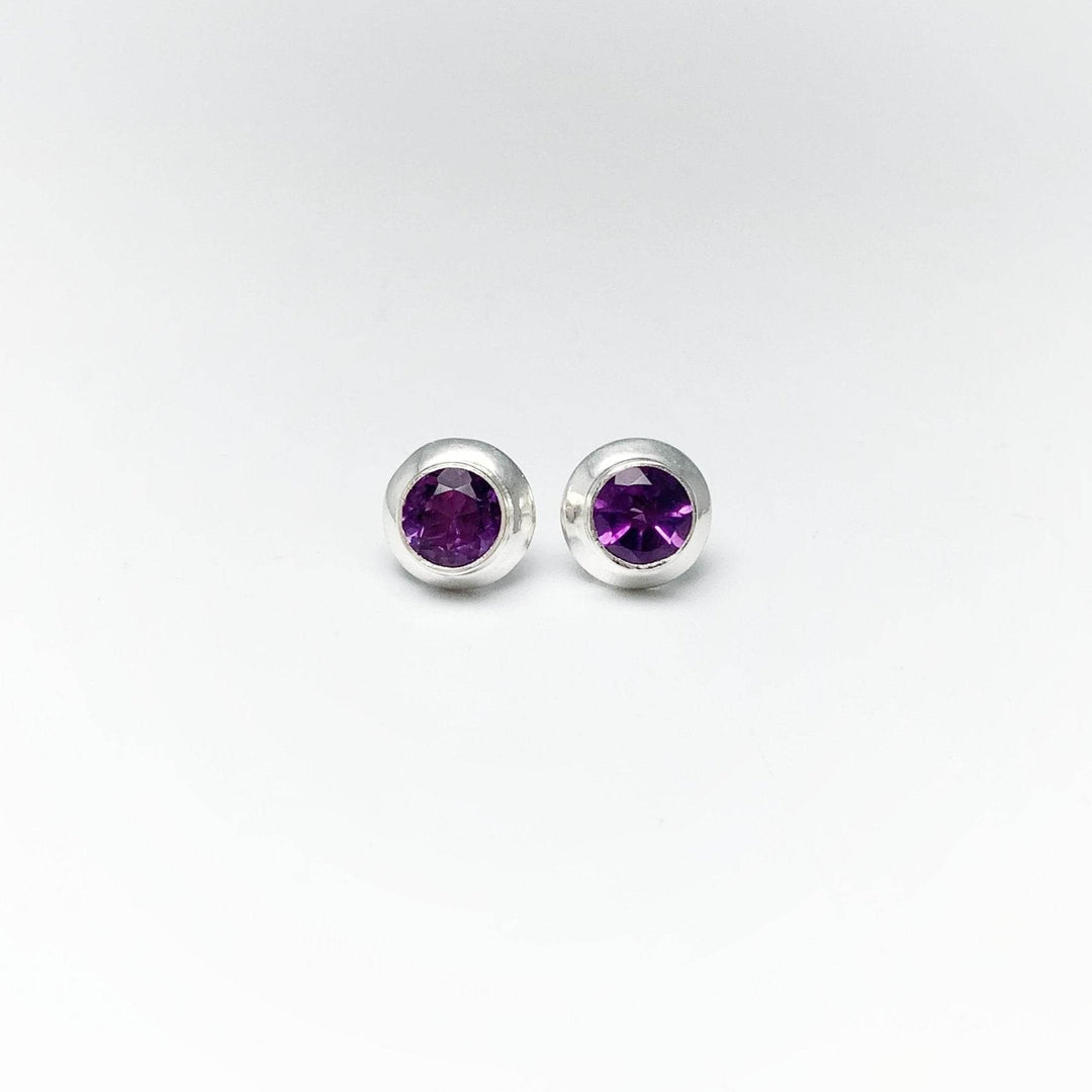 Amethyst Stud Earrings-Rocks and Gems Canada