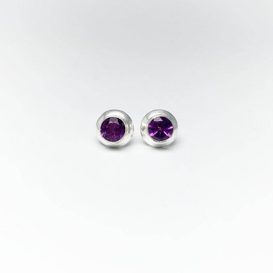 Amethyst Stud Earrings-Rocks and Gems Canada