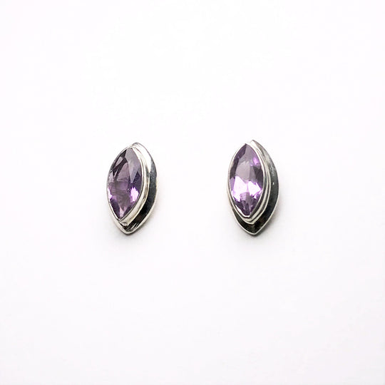 Amethyst Stud Earrings - Rocks and Gems Canada