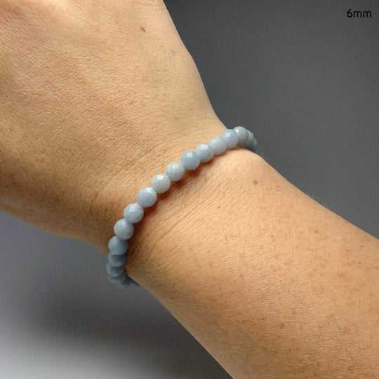 Angelite Faceted Beaded Bracelet-Rocks and Gems Canada
