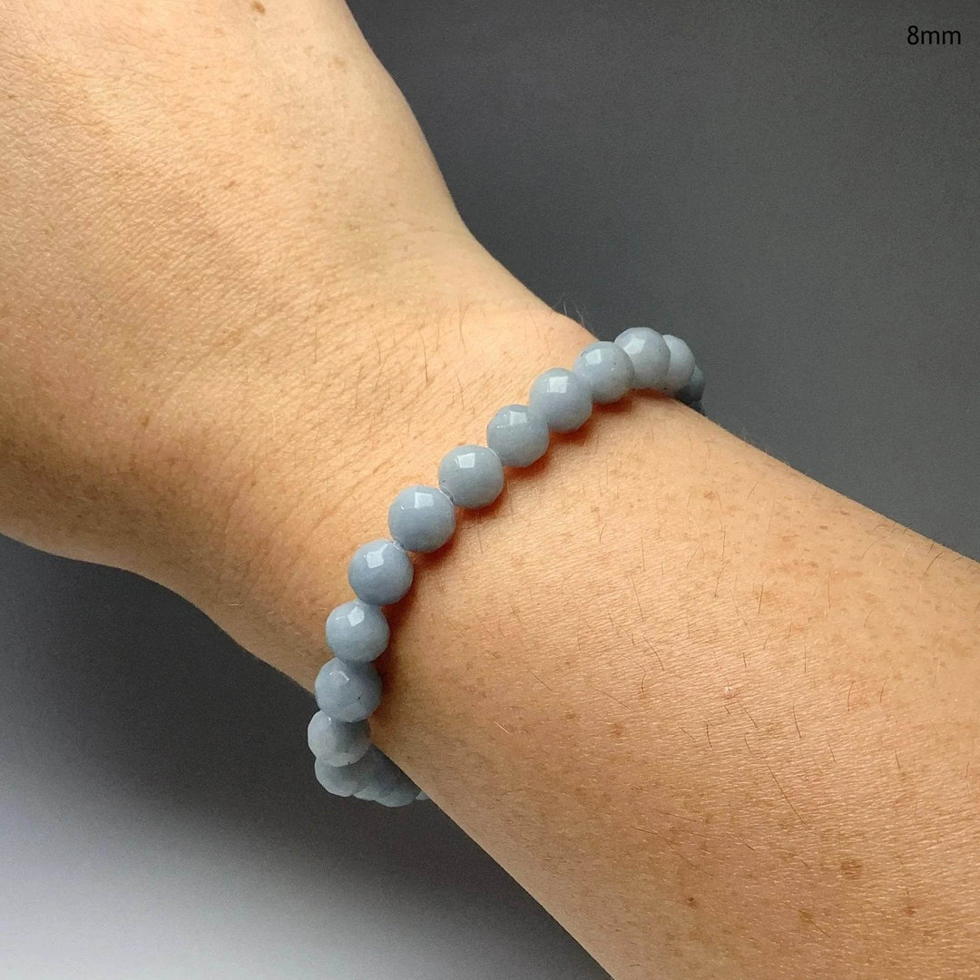 Angelite Faceted Beaded Bracelet-Rocks and Gems Canada