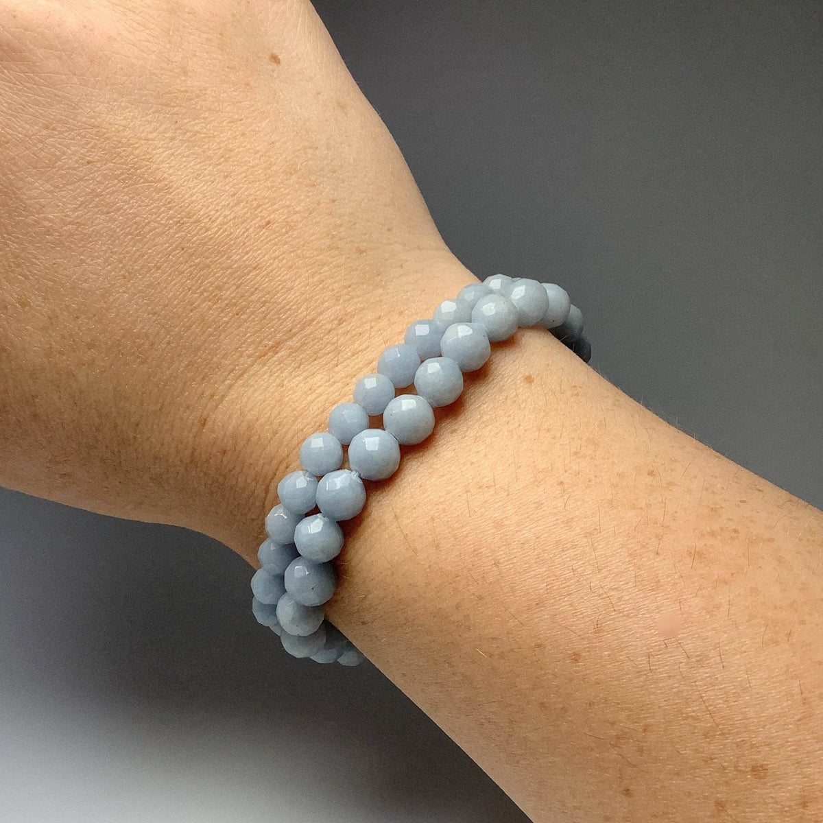 Angelite Faceted Beaded Bracelet-Rocks and Gems Canada