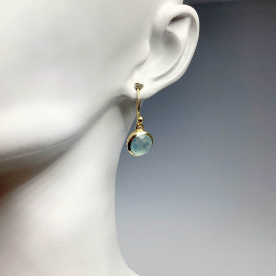 Aquamarine Dangle Earrings-Rocks and Gems Canada