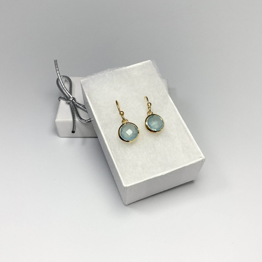 Aquamarine Dangle Earrings-Rocks and Gems Canada