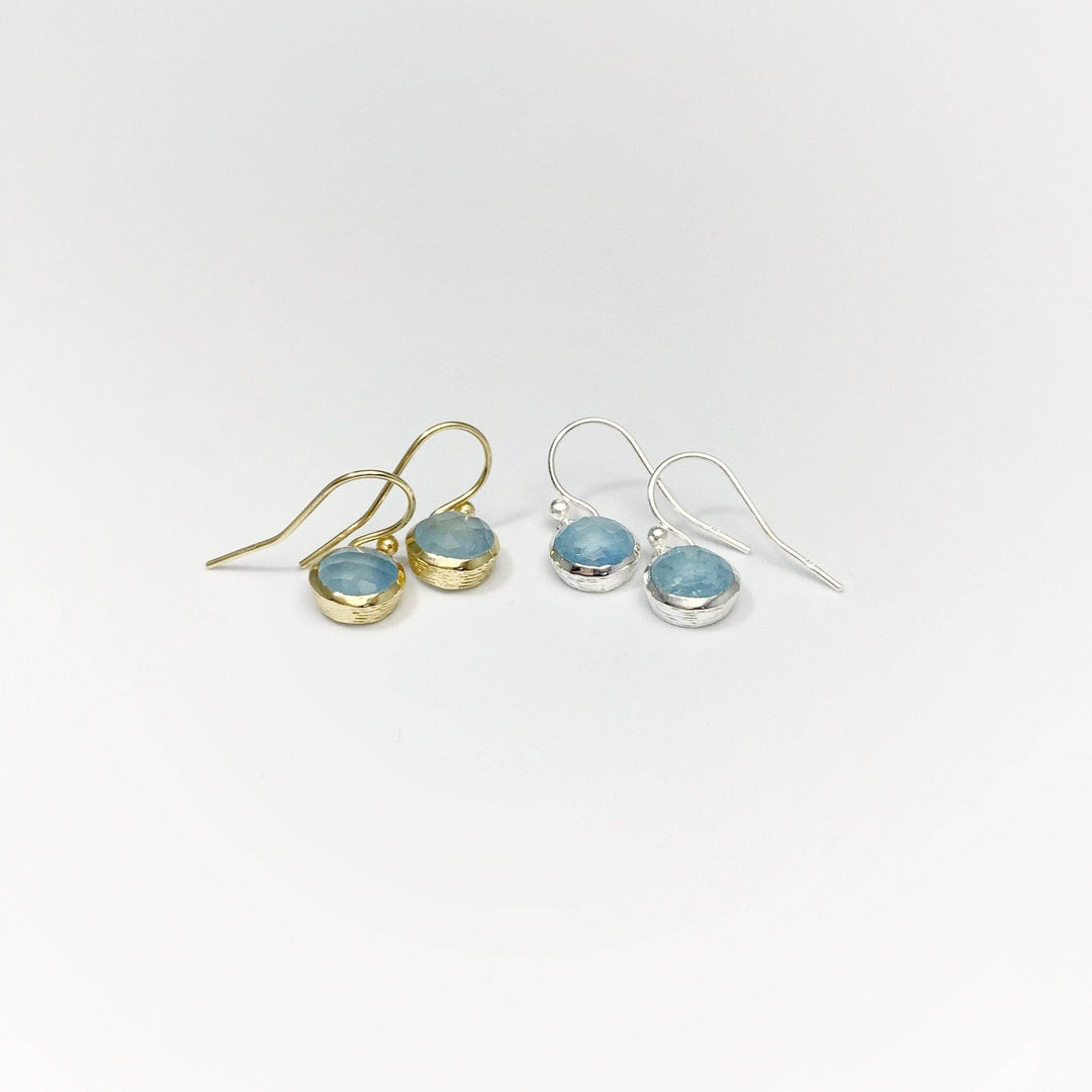 Aquamarine Dangle Earrings-Rocks and Gems Canada