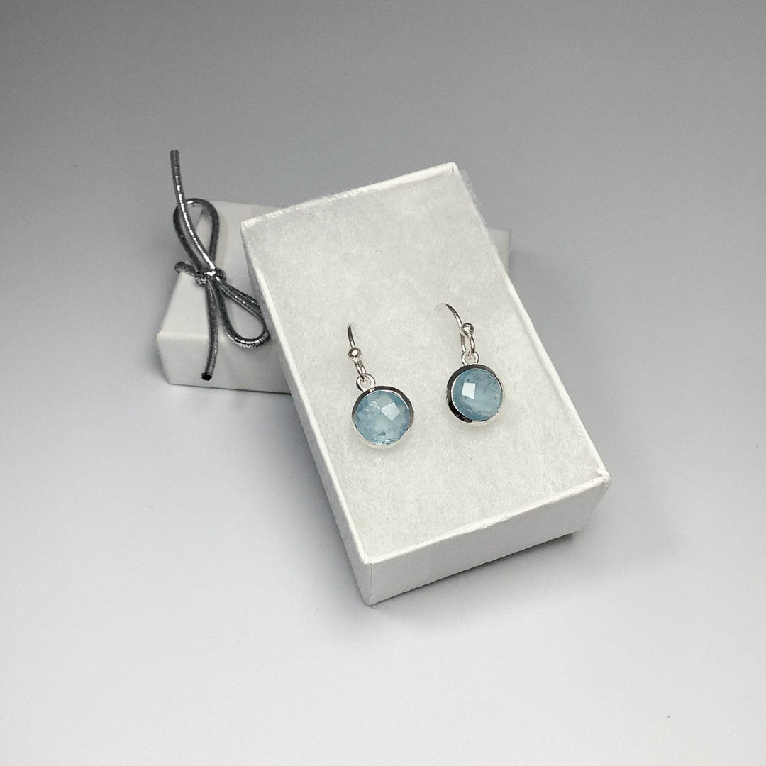 Aquamarine Dangle Earrings-Rocks and Gems Canada