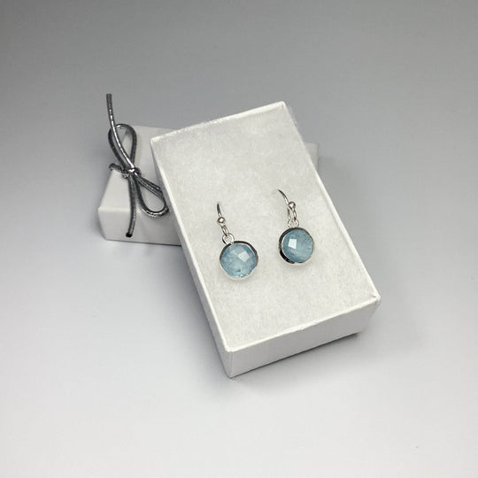 Aquamarine Dangle Earrings-Rocks and Gems Canada