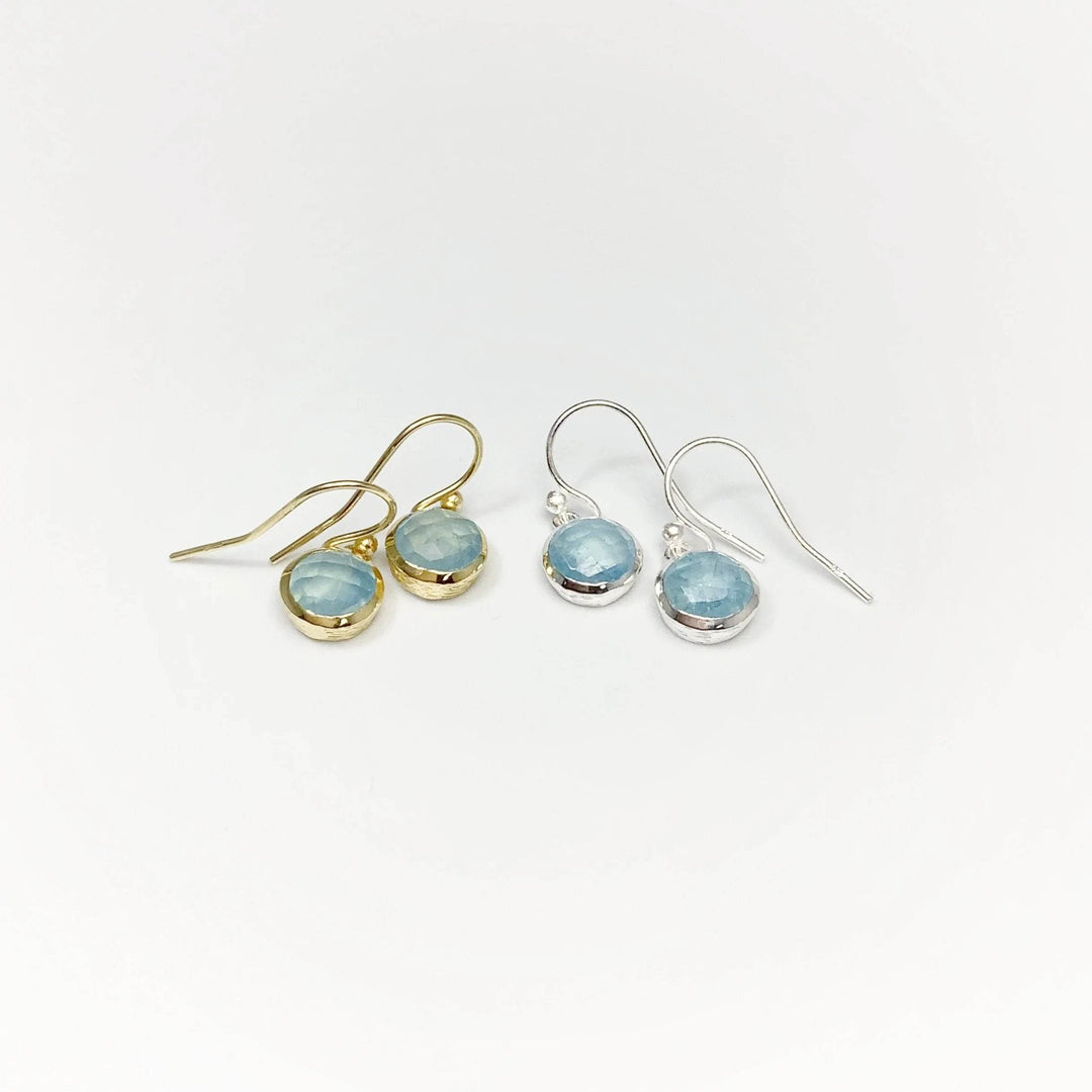 Aquamarine Dangle Earrings-Rocks and Gems Canada