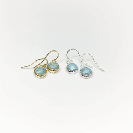 Aquamarine Dangle Earrings-Rocks and Gems Canada