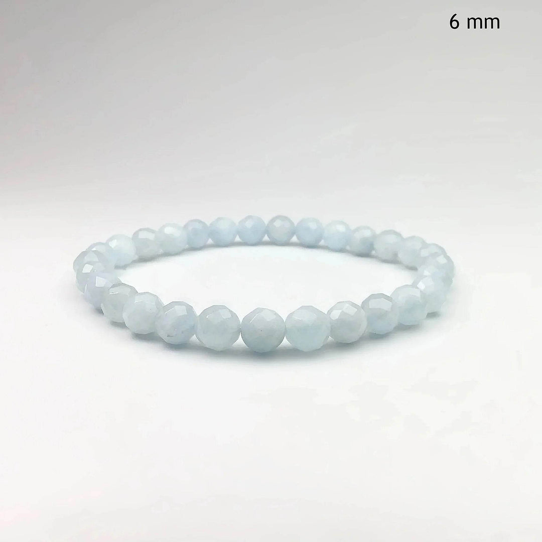 Aquamarine Faceted Beaded Bracelet-Rocks and Gems Canada