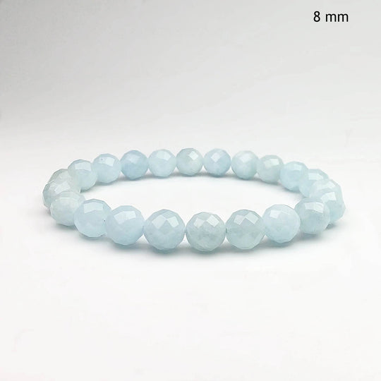 Aquamarine Faceted Beaded Bracelet-Rocks and Gems Canada