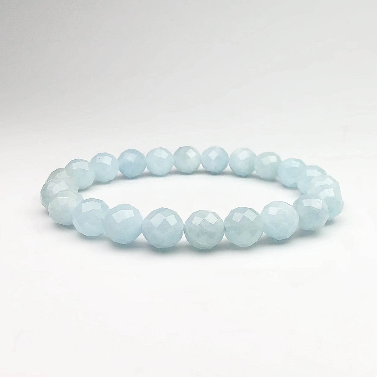 Aquamarine Faceted Beaded Bracelet-Rocks and Gems Canada