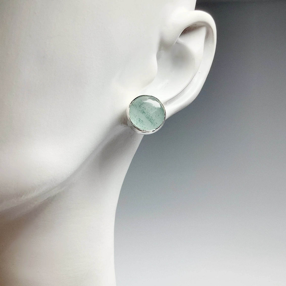 Aquamarine Stud Earrings-Rocks and Gems Canada