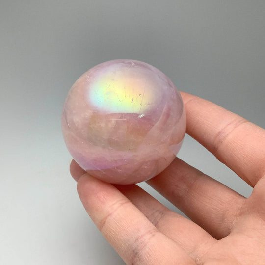 Aura Rose Quartz Sphere-Rocks and Gems Canada